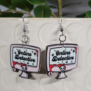 🔥LAST PAIR🔥 Online Detective True Crime Podcast Drop Earrings